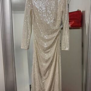 Elegant Sequin Long Sleeve Dress